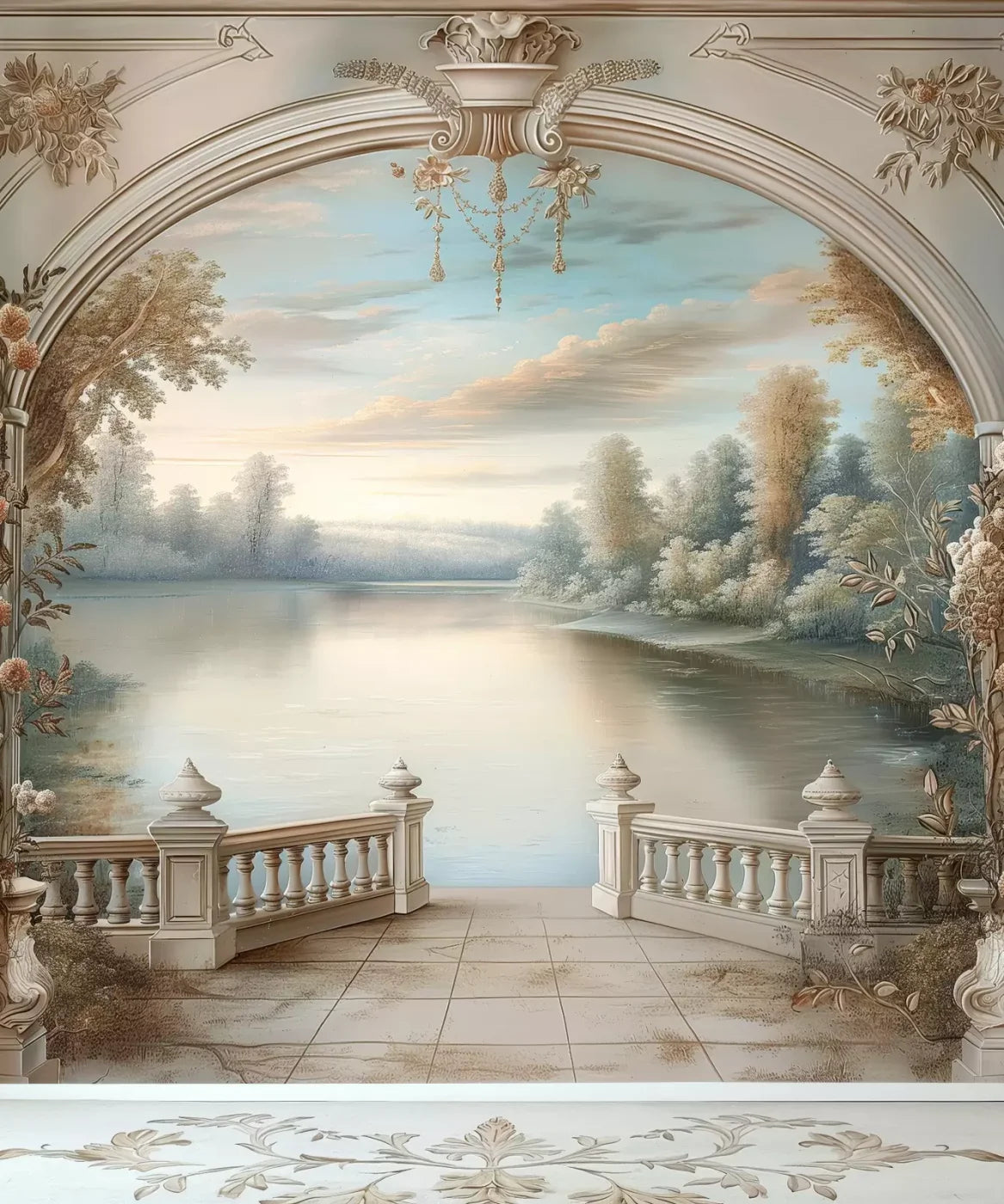 Winter Balcony Scenic 10’X12’ Ultracloth (120 X 144 Inch) Backdrop