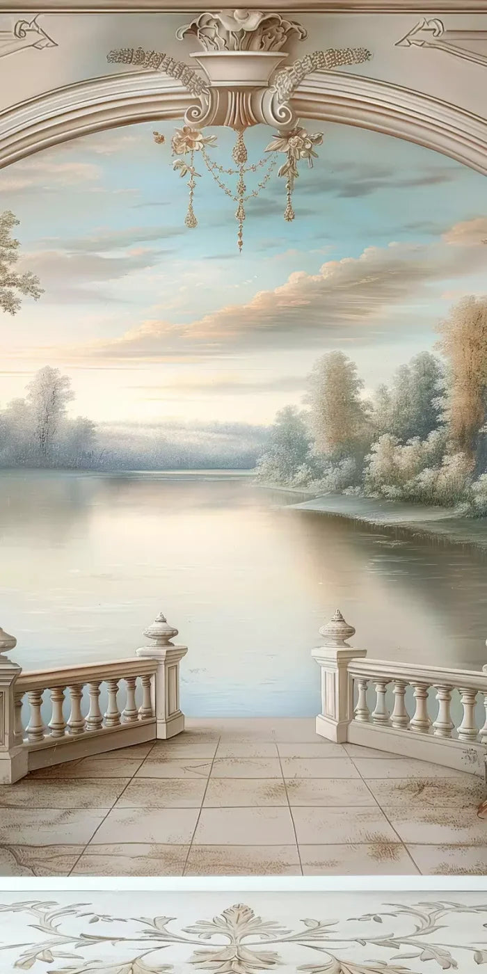 Winter Balcony Scenic 10’X20’ Ultracloth (120 X 240 Inch) Backdrop
