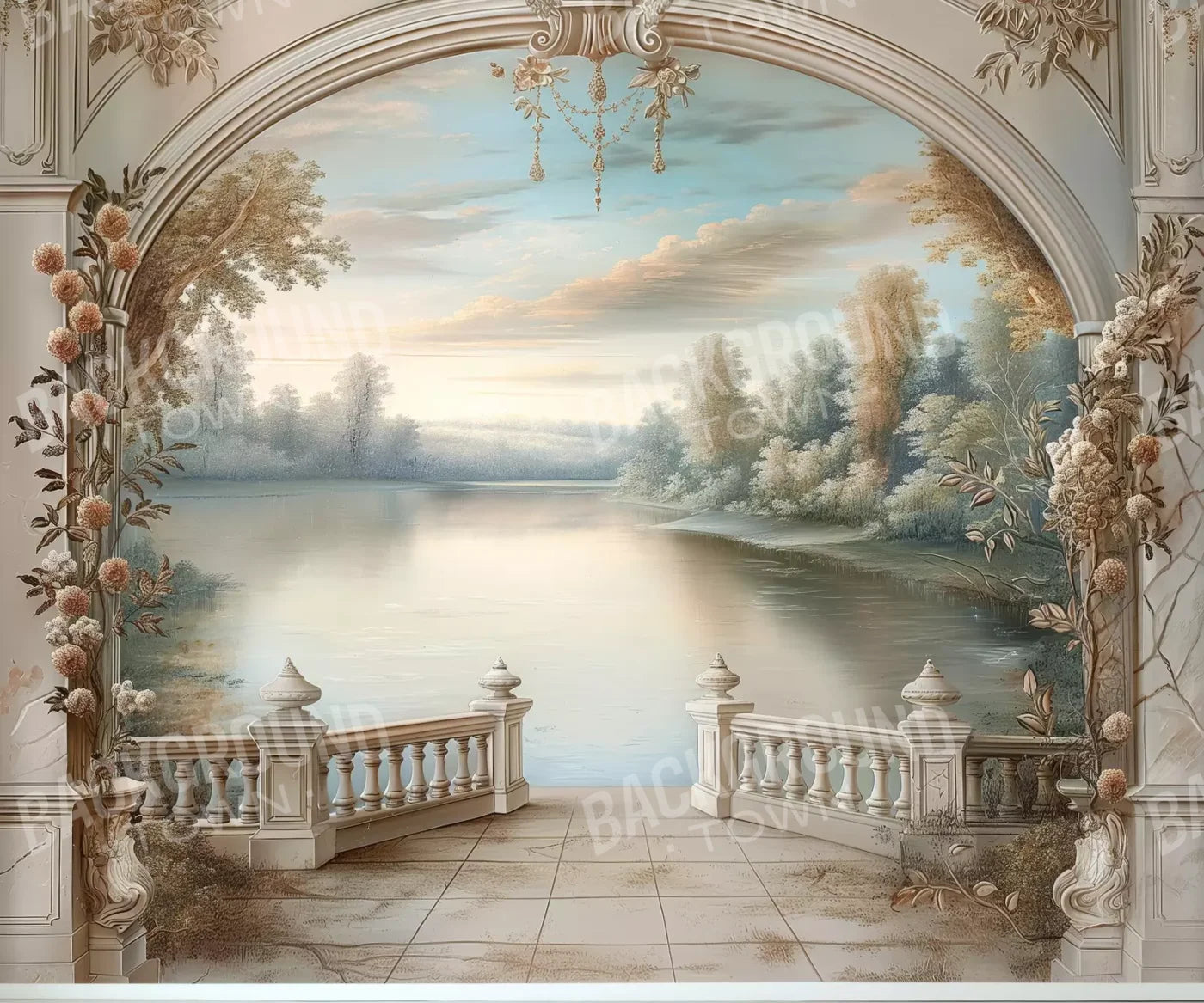 Winter Balcony Scenic 12’X10’ Ultracloth (144 X 120 Inch) Backdrop