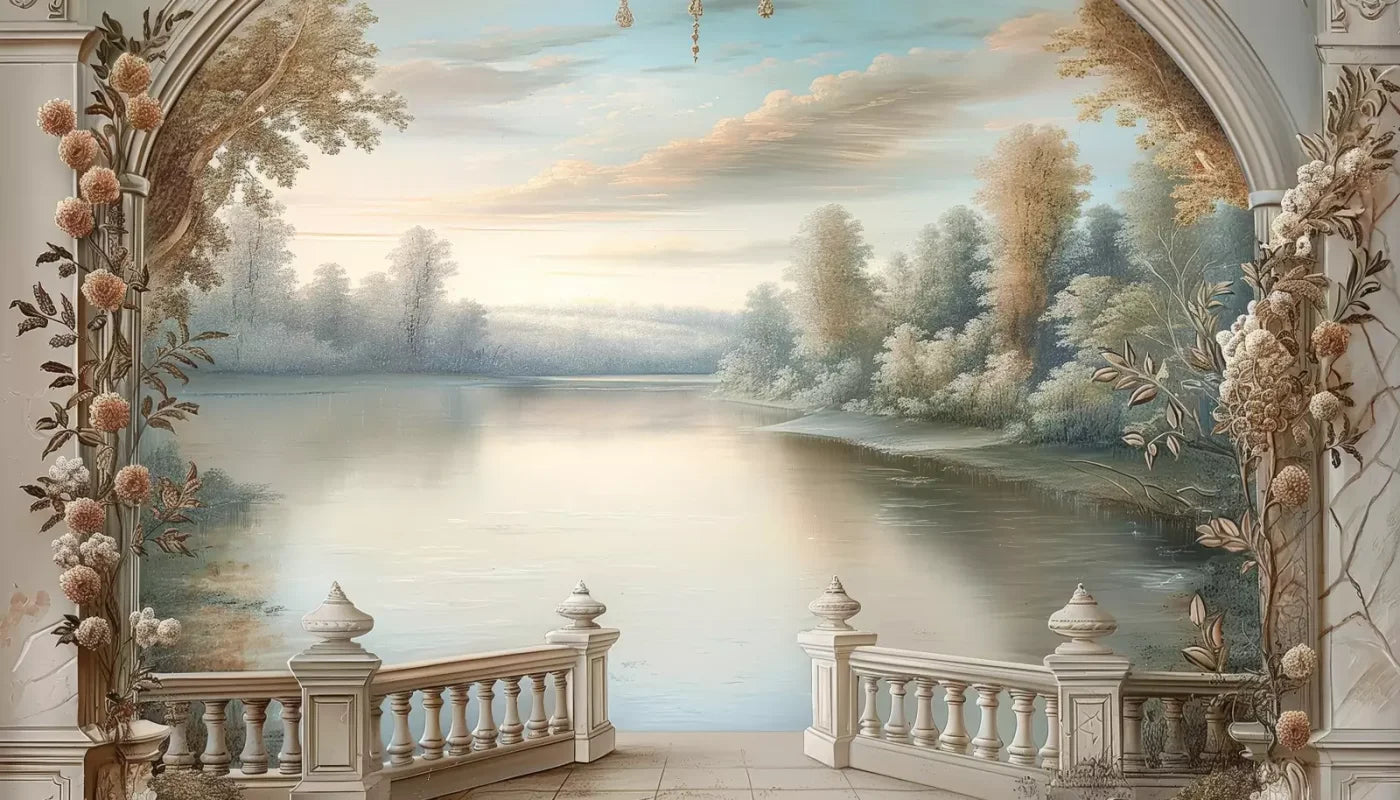 Winter Balcony Scenic 14’X8’ Ultracloth (168 X 96 Inch) Backdrop