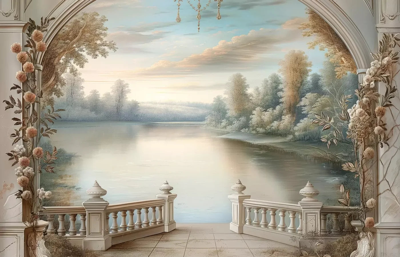Winter Balcony Scenic 14’X9’ Ultracloth (168 X 108 Inch) Backdrop