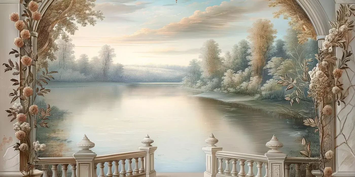 Winter Balcony Scenic 20’X10’ Ultracloth (240 X 120 Inch) Backdrop