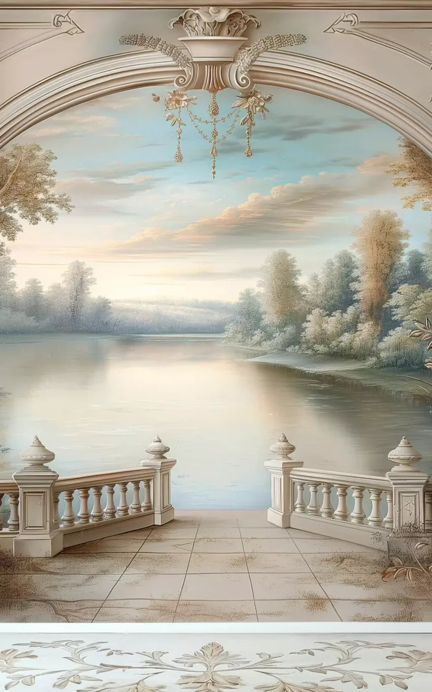 Winter Balcony Scenic 5’X8’ Ultracloth (60 X 96 Inch) Backdrop