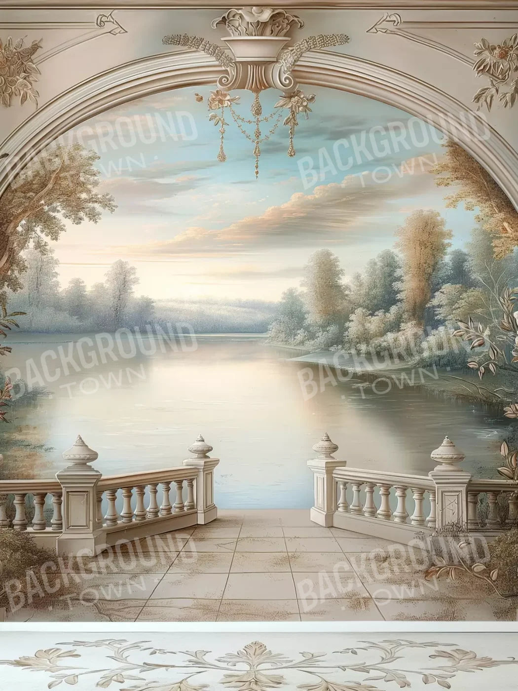 Winter Balcony Scenic 6’X8’ Fleece (72 X 96 Inch) Backdrop