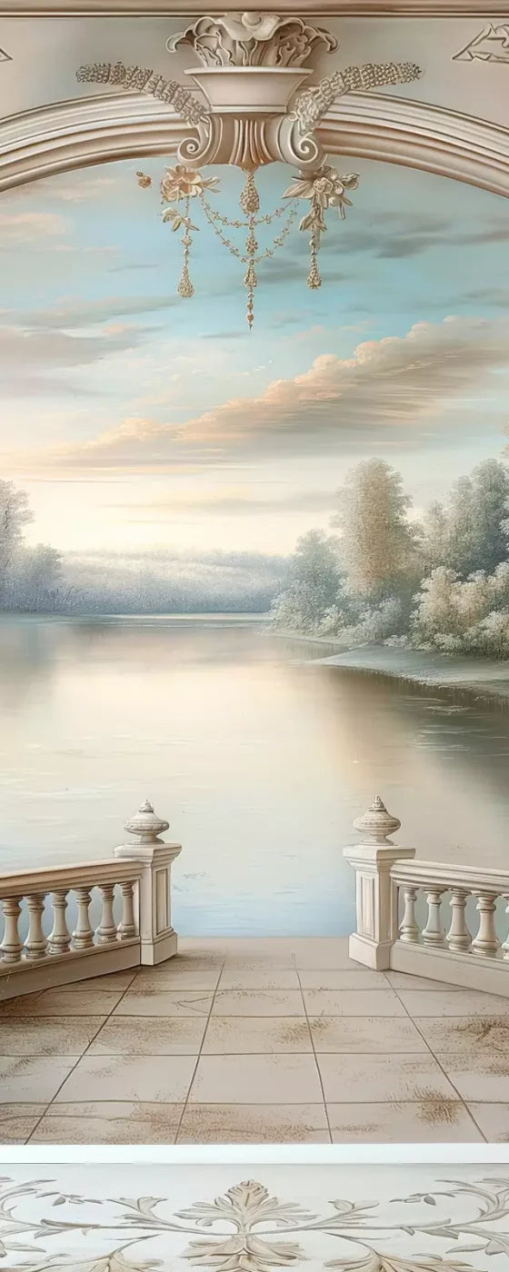 Winter Balcony Scenic 8’X20’ Ultracloth (96 X 240 Inch) Backdrop