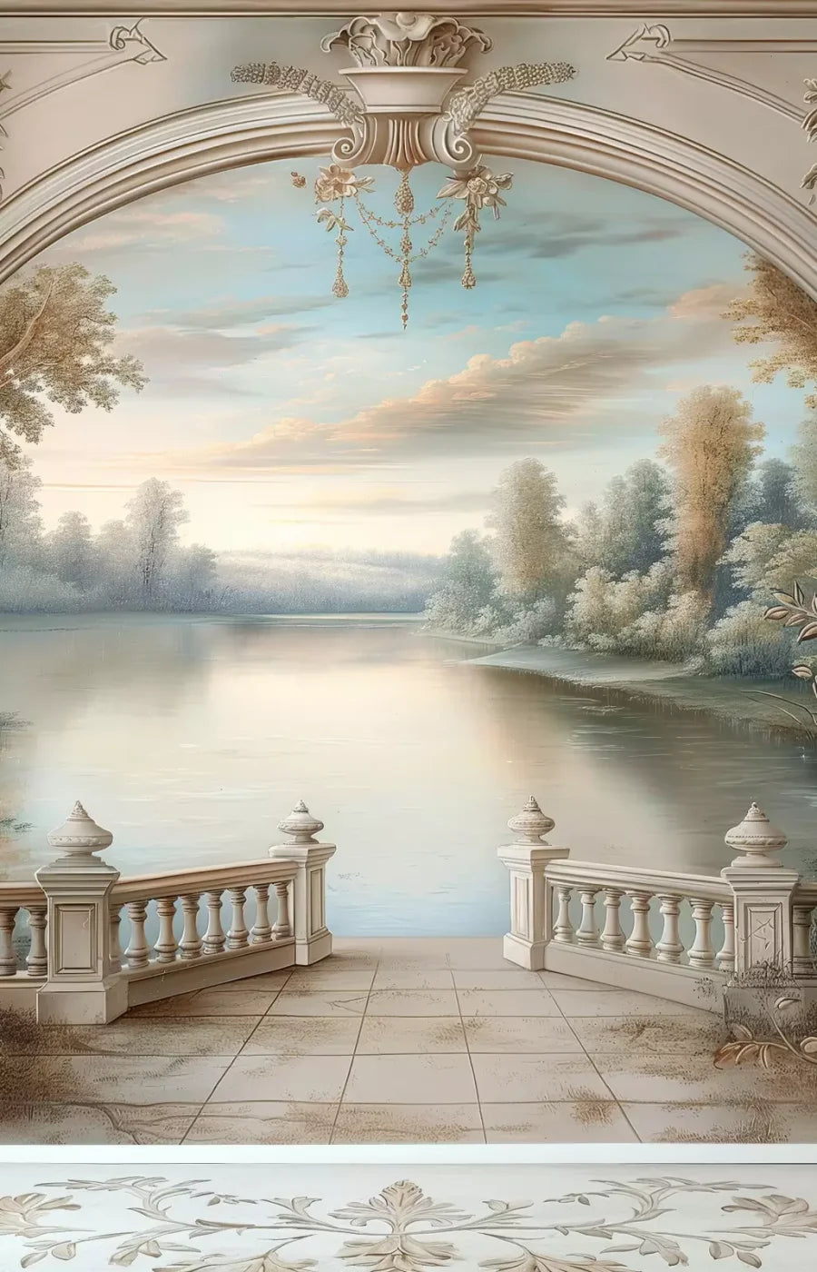 Winter Balcony Scenic 9’X14’ Ultracloth (108 X 168 Inch) Backdrop