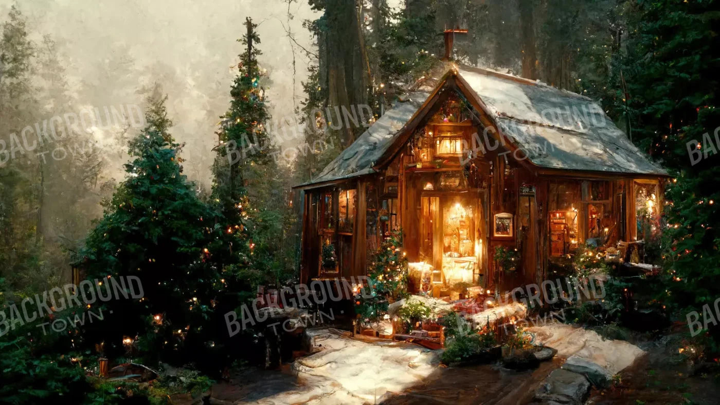Winter Cabin 14X8 Ultracloth ( 168 X 96 Inch ) Backdrop