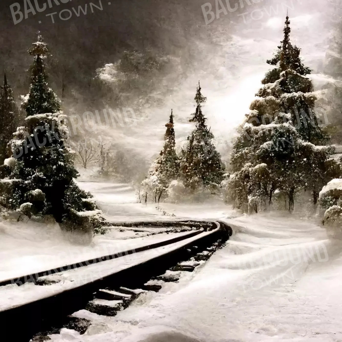 Winter Express 8X8 Fleece ( 96 X Inch ) Backdrop