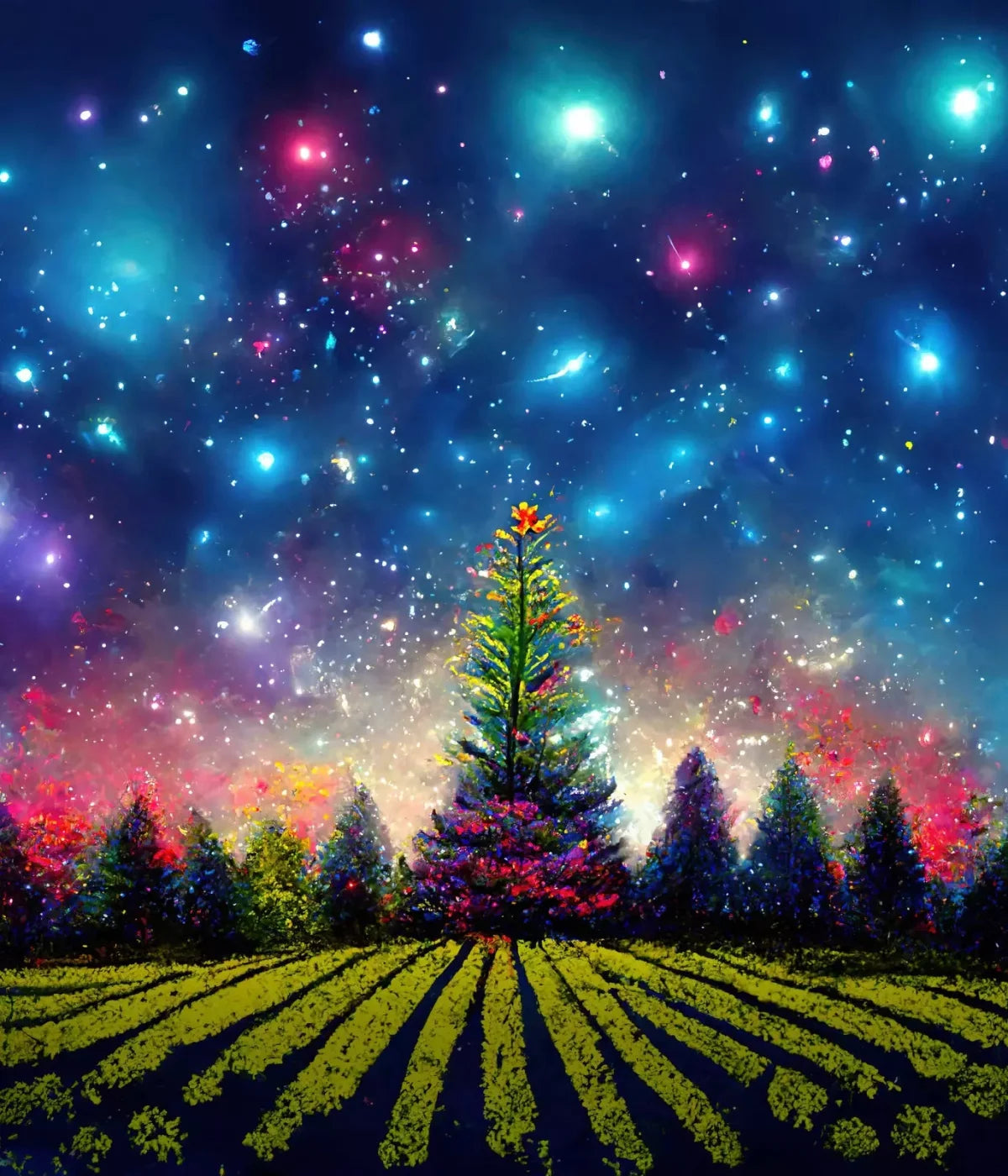 Winter Fireworks 10X12 Ultracloth ( 120 X 144 Inch ) Backdrop