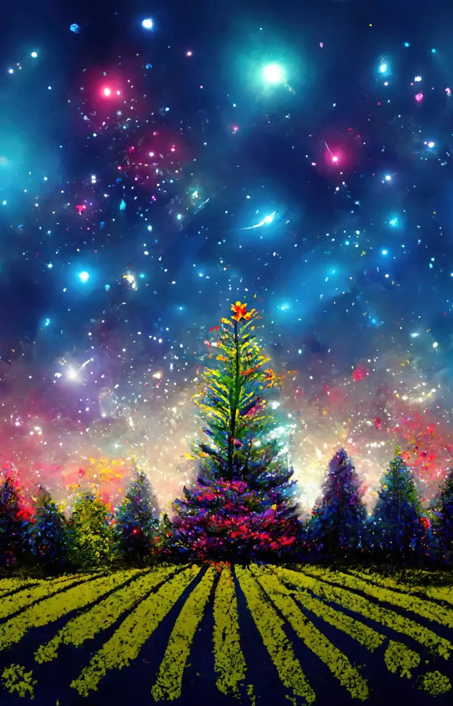 Winter Fireworks 8X12 Ultracloth ( 96 X 144 Inch ) Backdrop