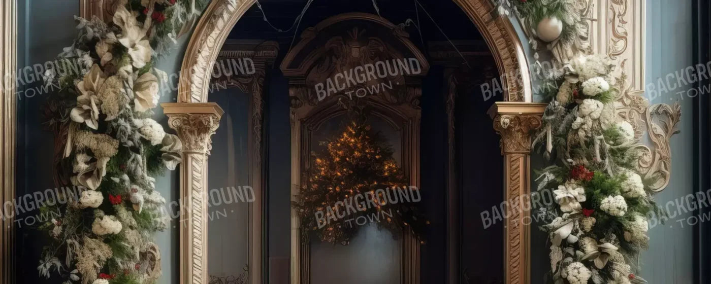 Winter Holiday Arch 20’X8’ Ultracloth (240 X 96 Inch) Backdrop