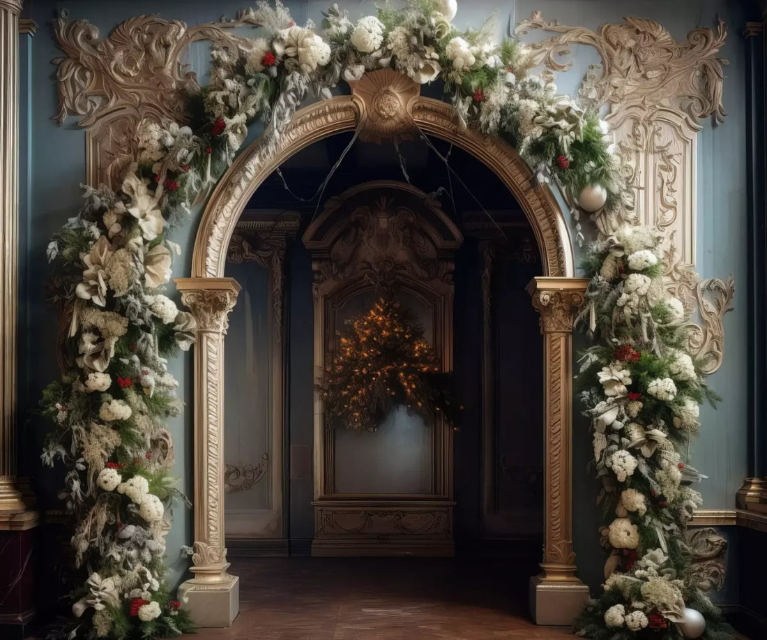 Winter Holiday Arch 5’X4’2 Fleece (60 X 50 Inch) Backdrop