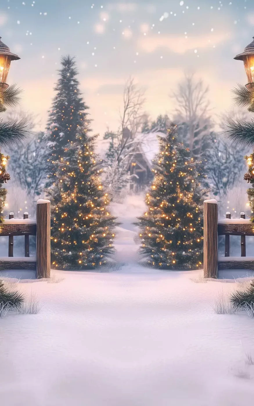 Winter Scene 10’X16’ Ultracloth (120 X 192 Inch) Backdrop