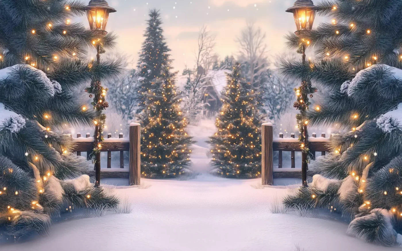 Winter Scene 16’X10’ Ultracloth (192 X 120 Inch) Backdrop