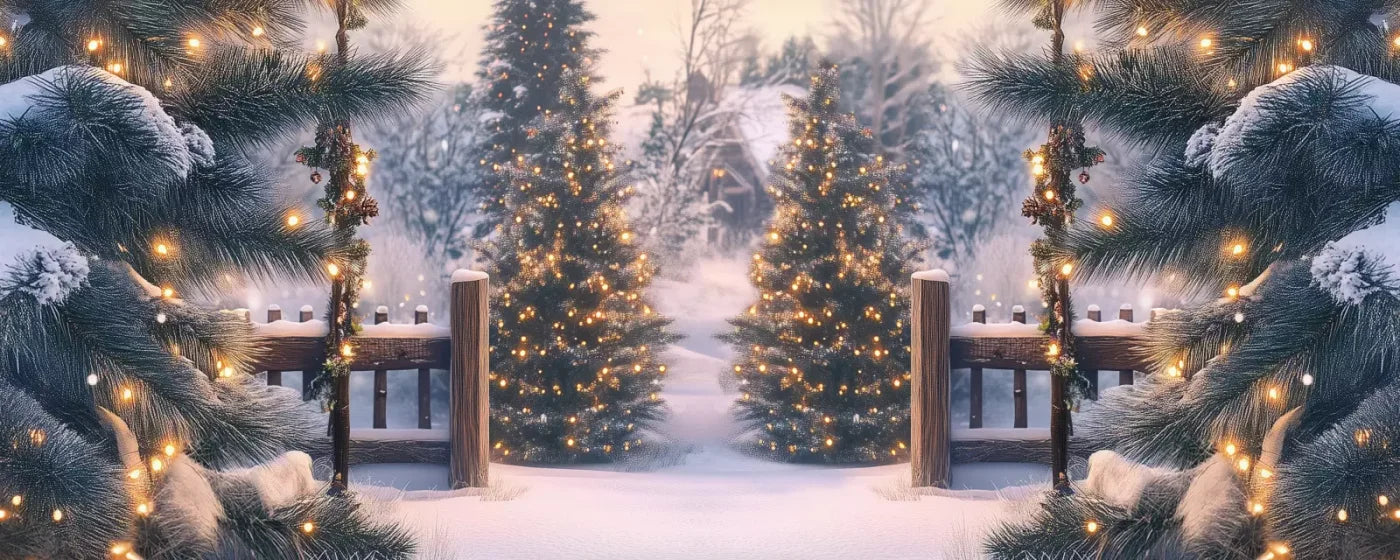 Winter Scene 20’X8’ Ultracloth (240 X 96 Inch) Backdrop