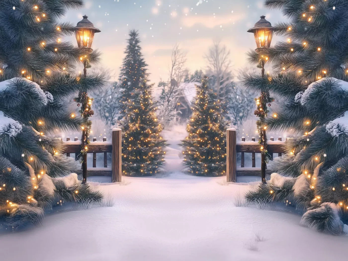 Winter Scene 8’X6’ Fleece (96 X 72 Inch) Backdrop