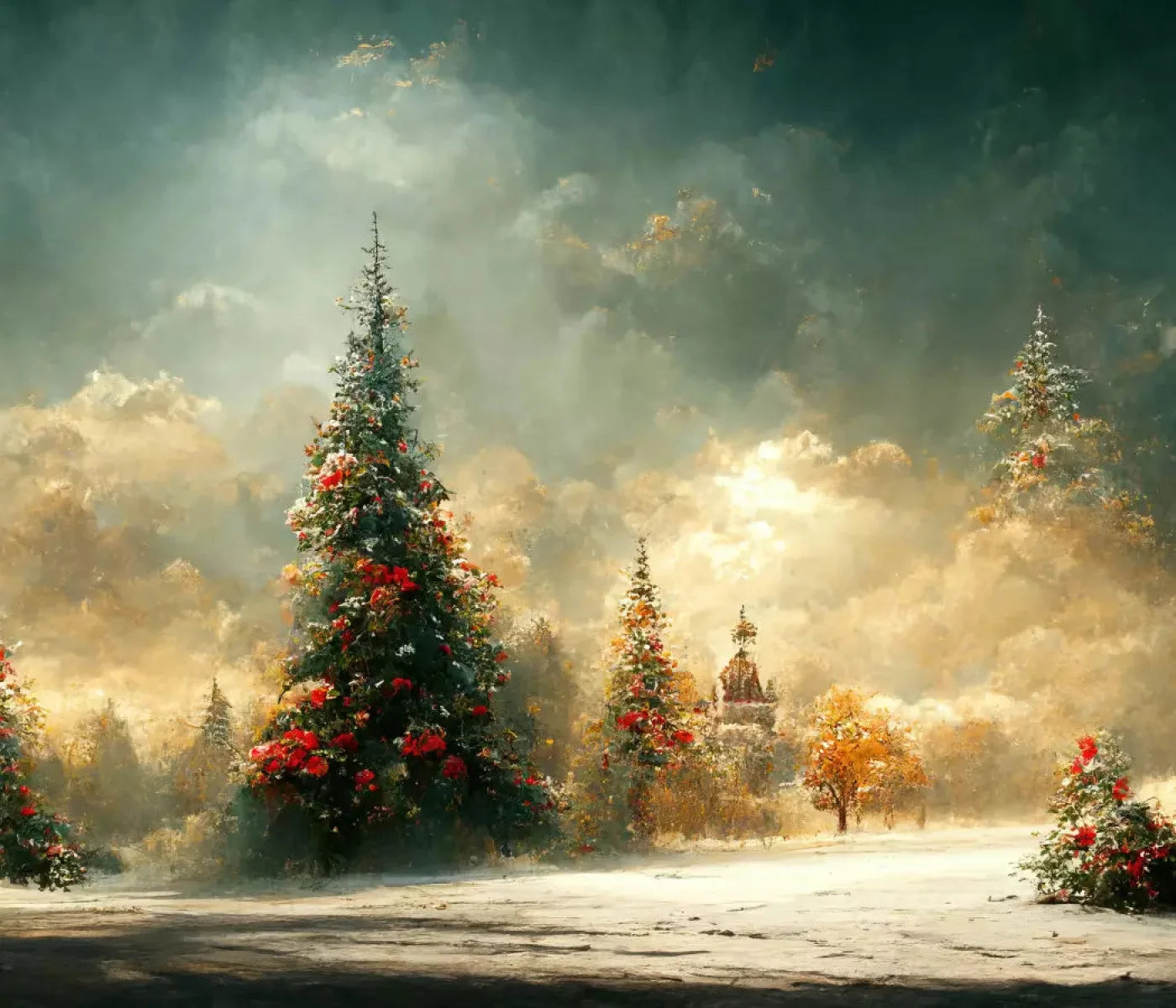 Winter Sunset 12X10 Ultracloth ( 144 X 120 Inch ) Backdrop