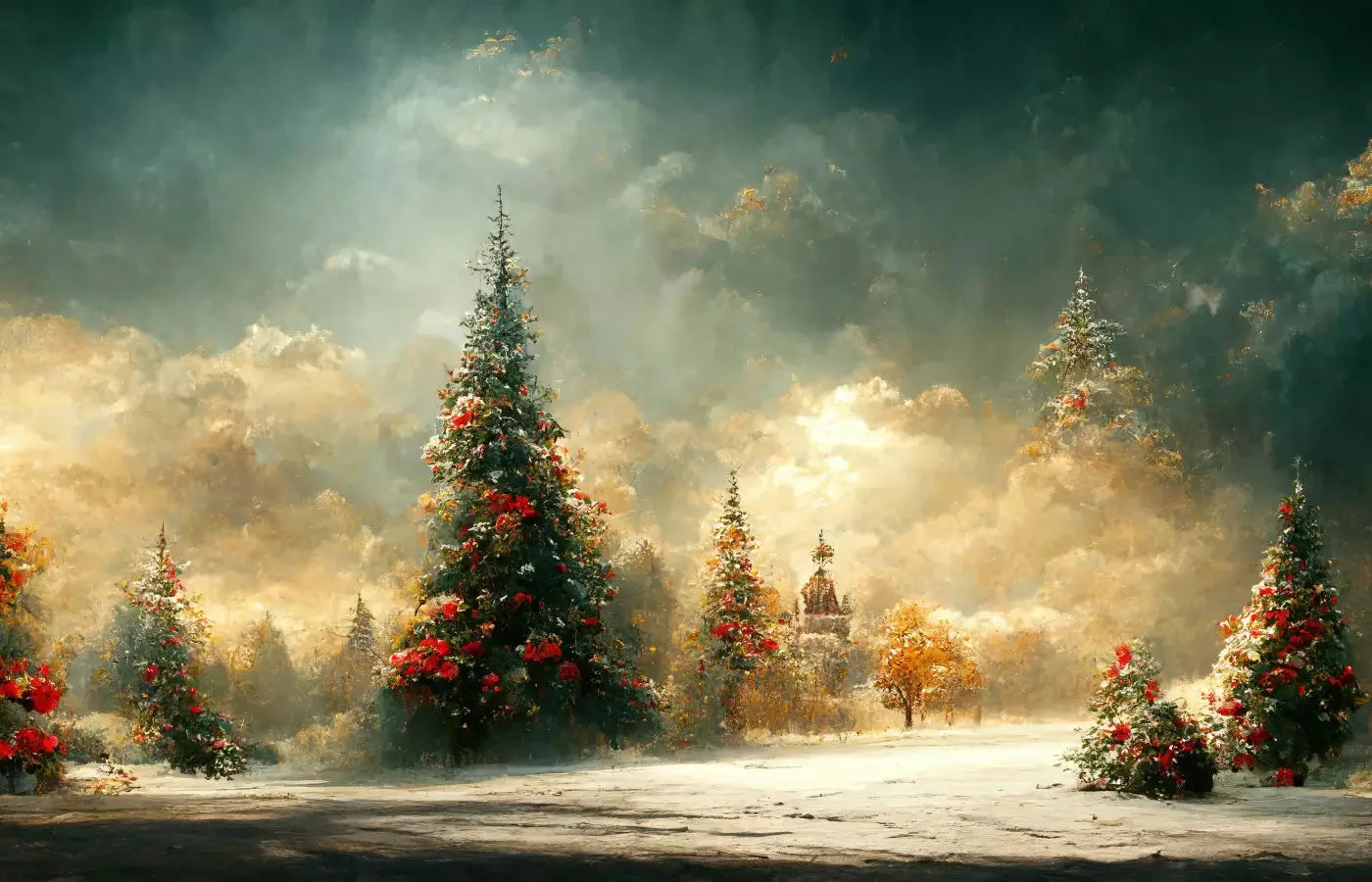 Winter Sunset 12X8 Ultracloth ( 144 X 96 Inch ) Backdrop