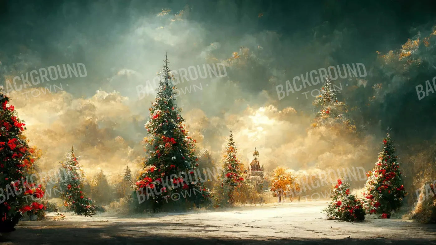 Winter Sunset 14X8 Ultracloth ( 168 X 96 Inch ) Backdrop
