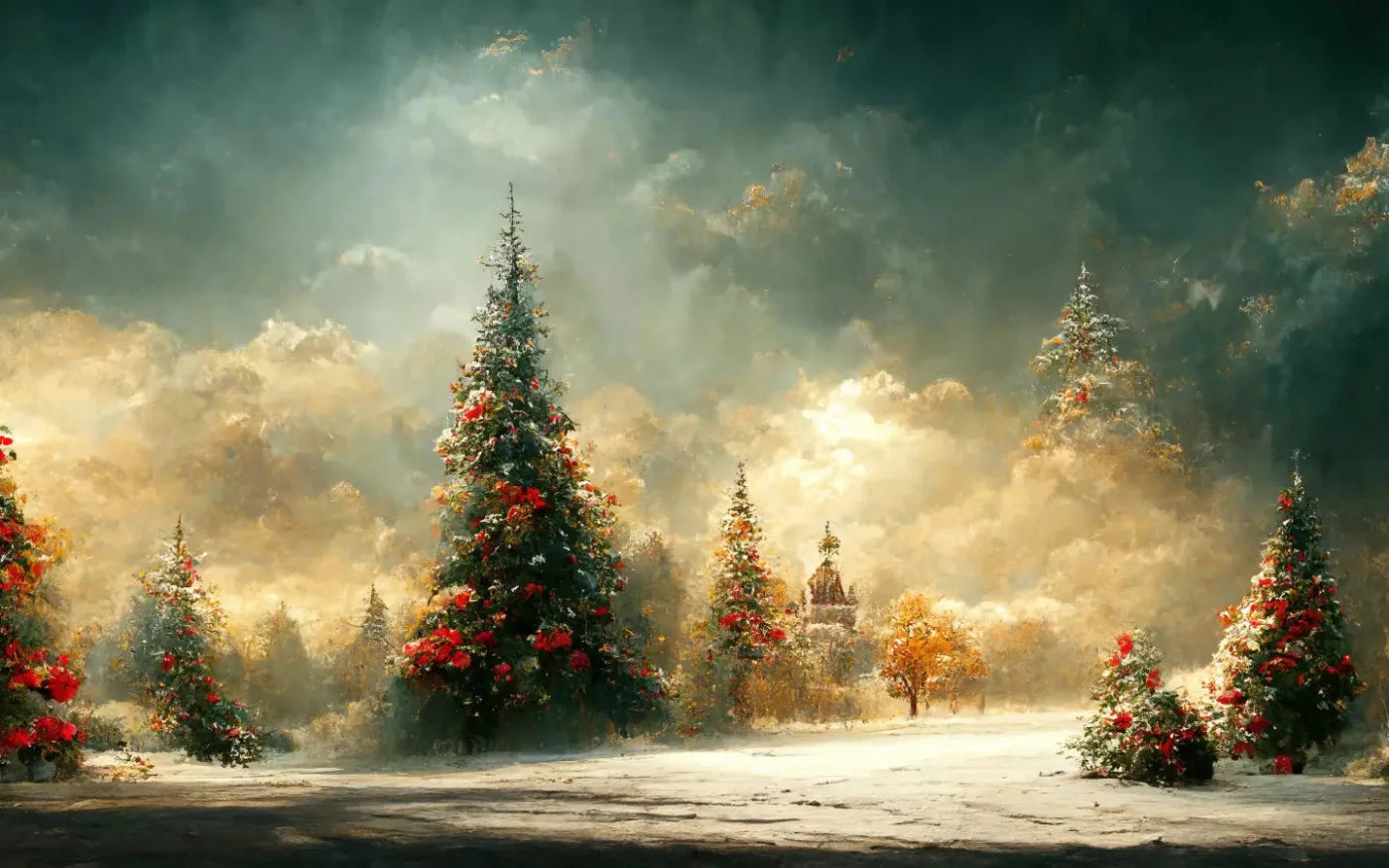 Winter Sunset 14X9 Ultracloth ( 168 X 108 Inch ) Backdrop