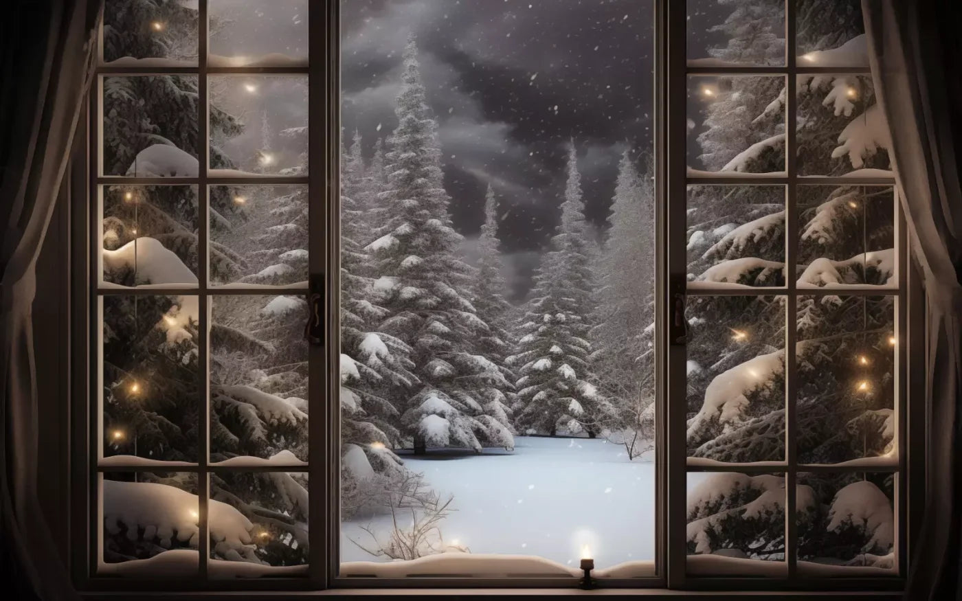 Winter Window 2 8X5 Ultracloth ( 96 X 60 Inch ) Backdrop