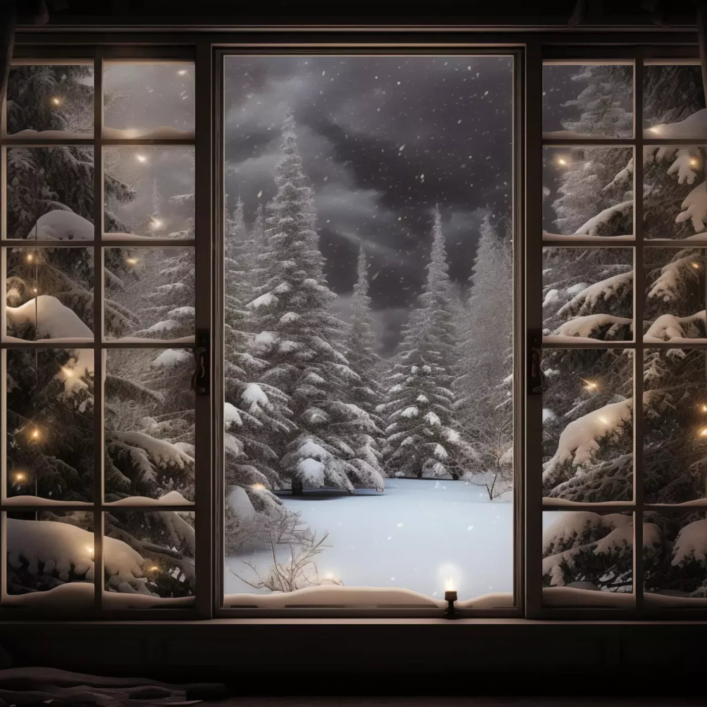 Winter Window 2 8X8 Fleece ( 96 X Inch ) Backdrop