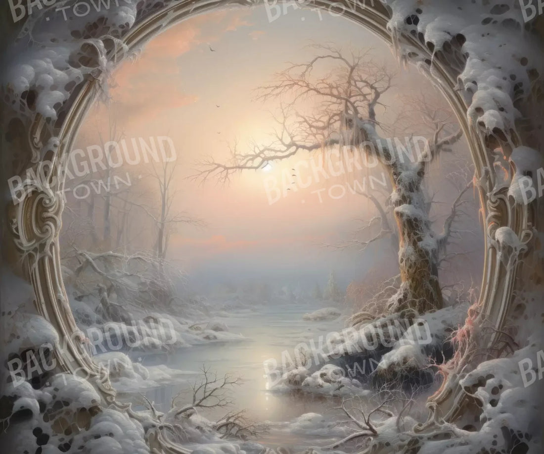 Winter Wonderland Scene 5X42 Fleece ( 60 X 50 Inch ) Backdrop