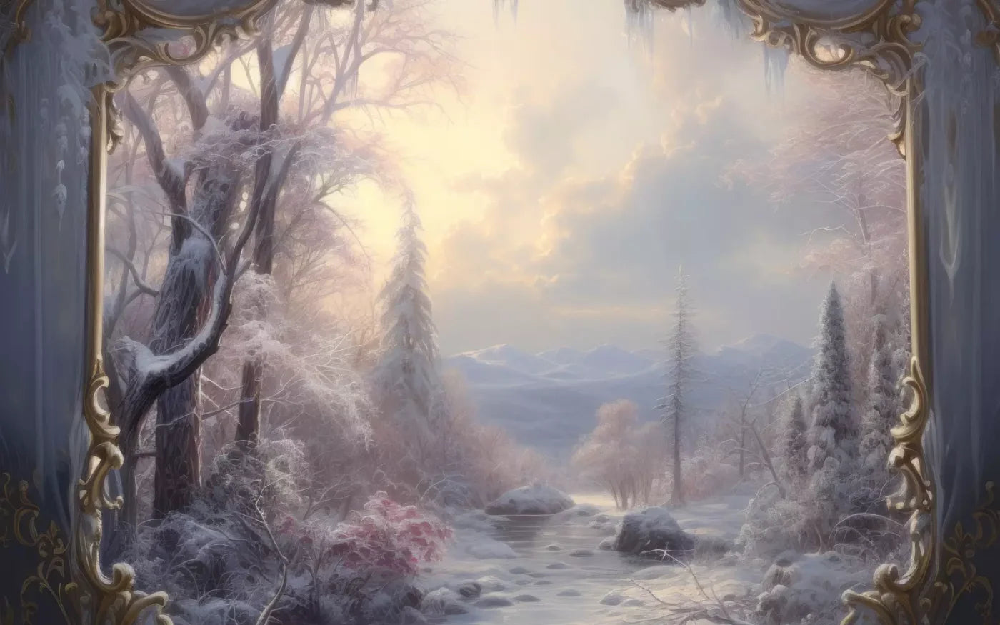 Winter Wonderland View 14X9 Ultracloth ( 168 X 108 Inch ) Backdrop