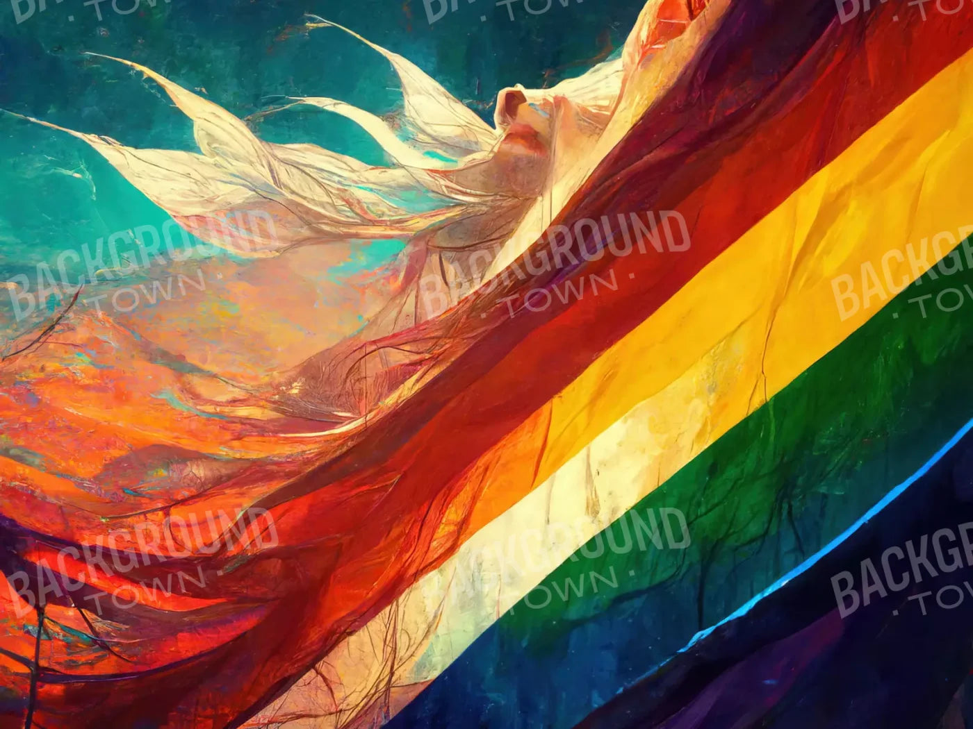 Waving Pride 68X5 Fleece ( 80 X 60 Inch ) Backdrop