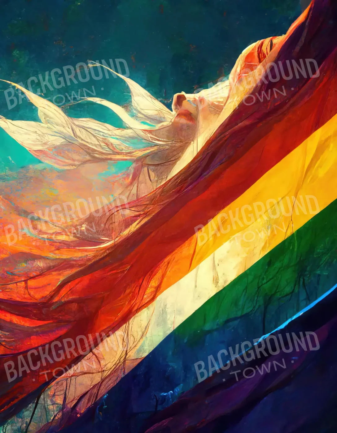 Waving Pride 6X8 Fleece ( 72 X 96 Inch ) Backdrop