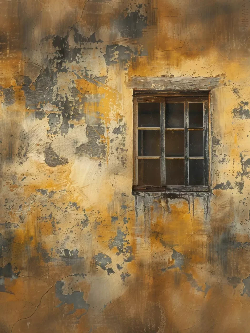 Yellow Cracked Wall 6’x8’ Fleece (72 x 96 inch) Backdrop