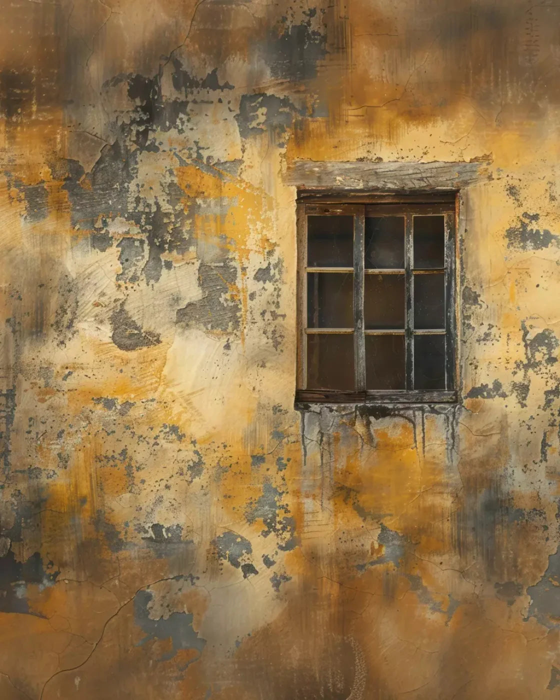 Yellow Cracked Wall 8’x10’ Fleece (96 x 120 inch) Backdrop