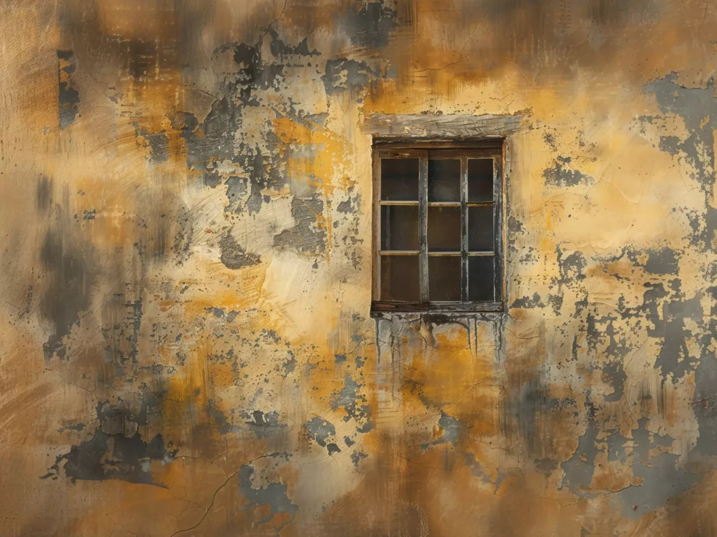 Yellow Cracked Wall 8’x6’ Fleece (96 x 72 inch) Backdrop