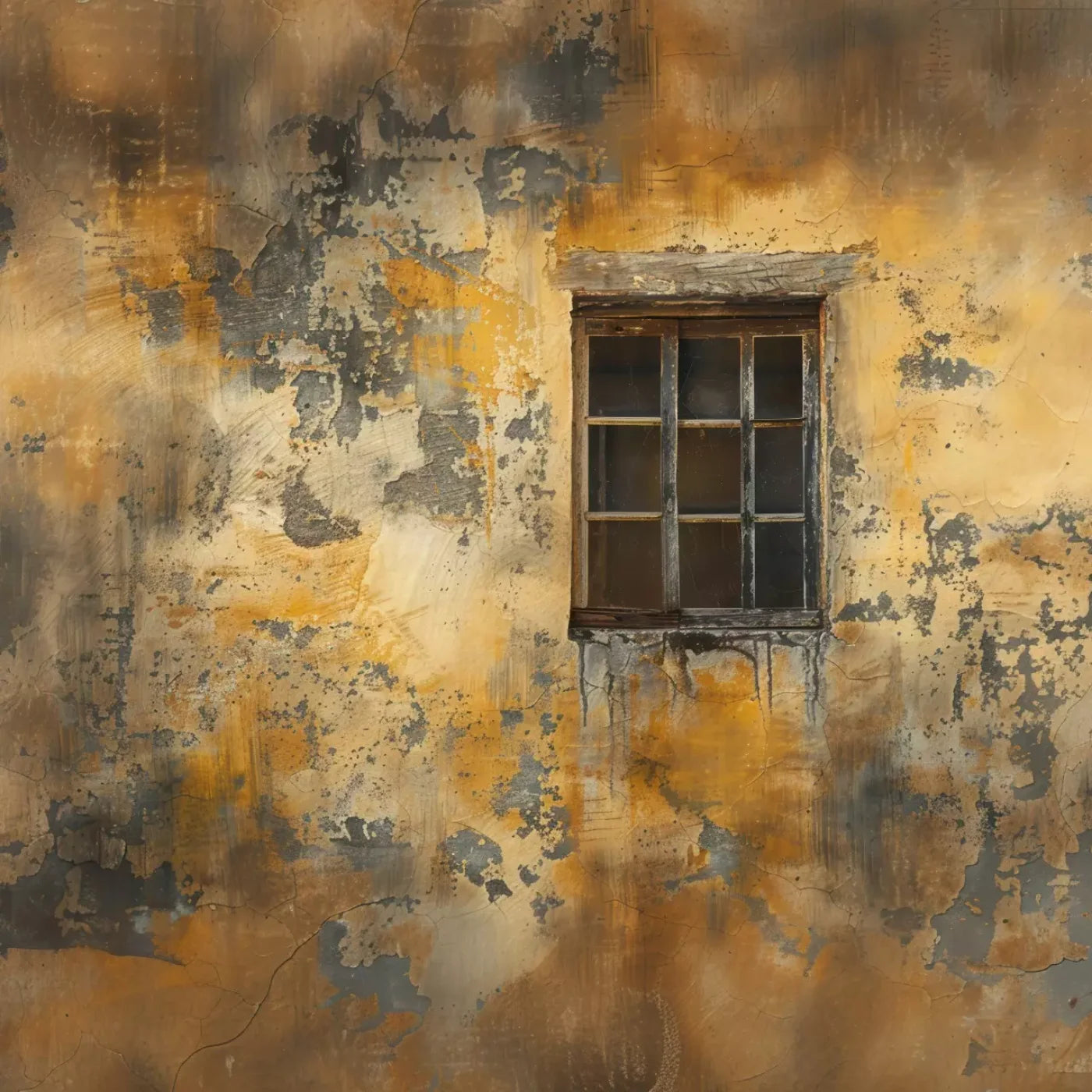 Yellow Cracked Wall 8’x8’ Fleece (96 x 96 inch) Backdrop