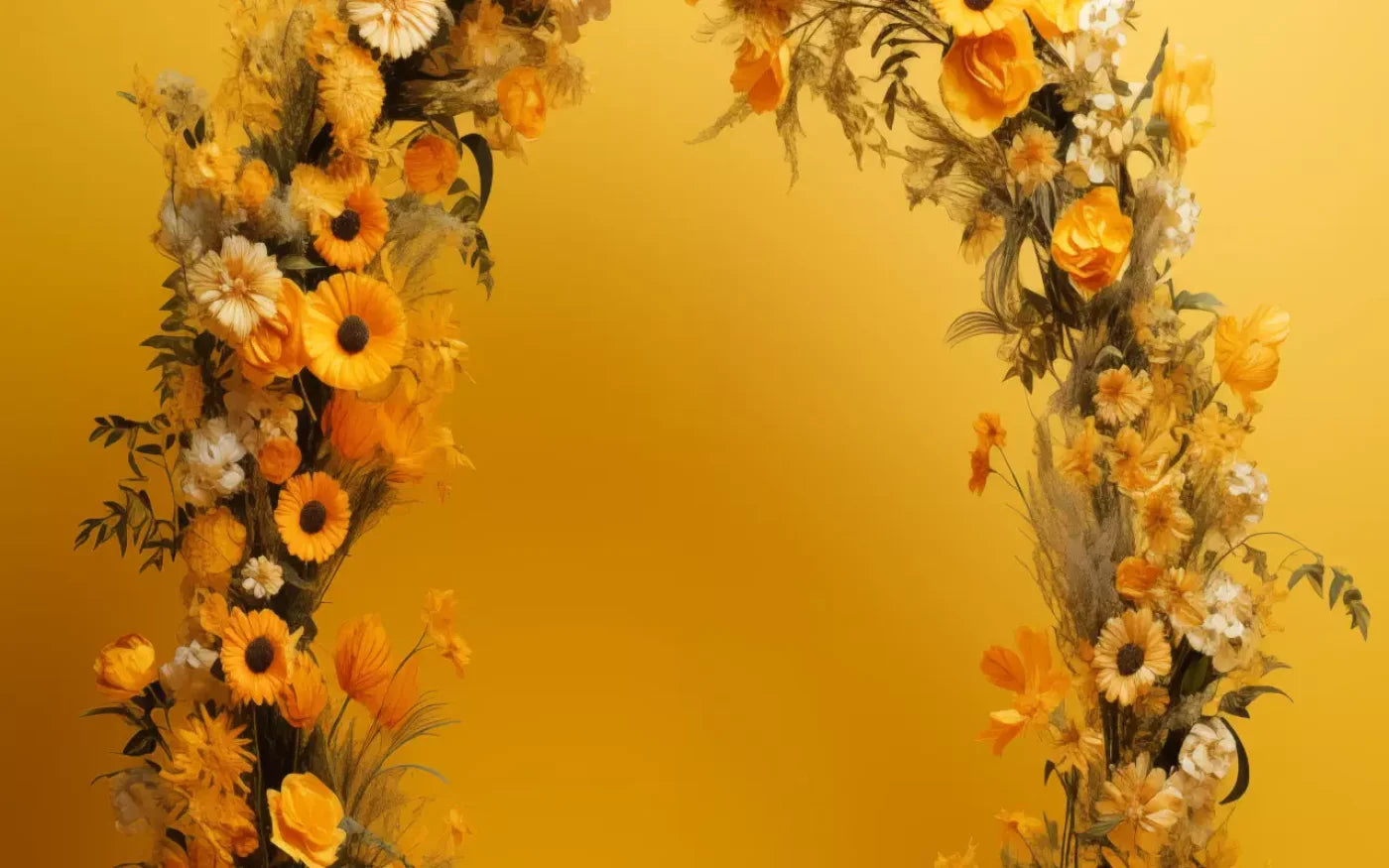 Yellow Studio Floral Arch 16’X10’ Ultracloth (192 X 120 Inch) Backdrop