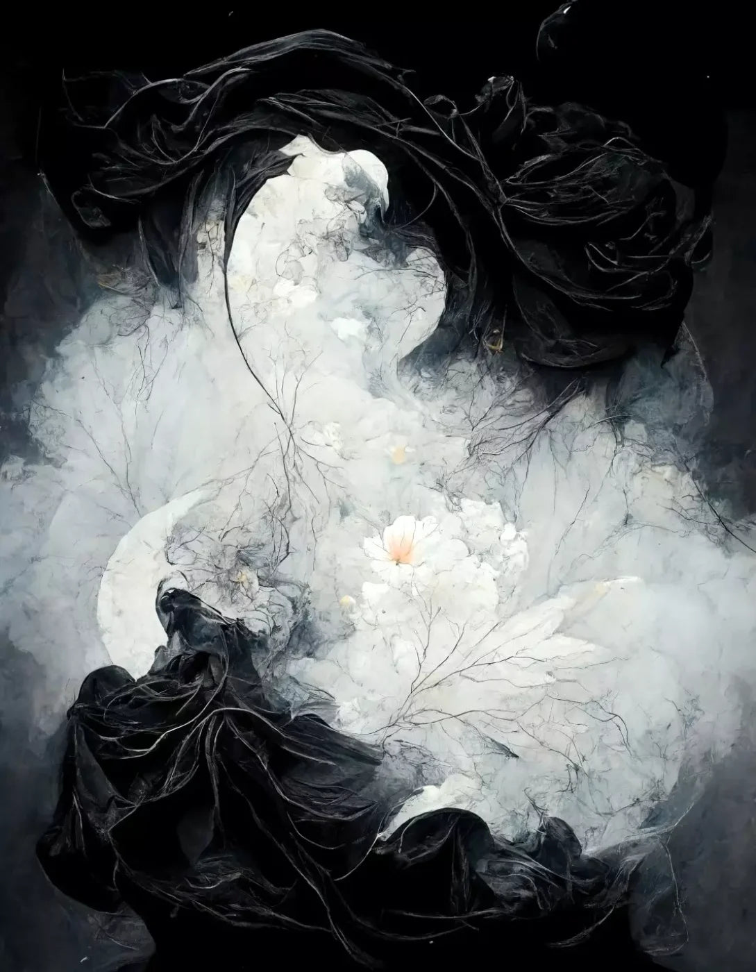 Yin Yang 6X8 Fleece ( 72 X 96 Inch ) Backdrop