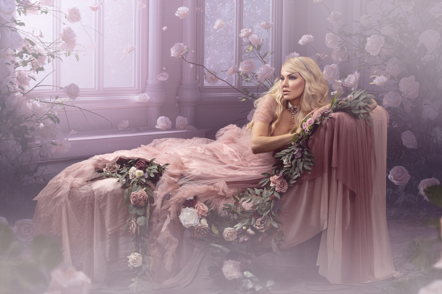 Creative Studio Photography Using White Church Window