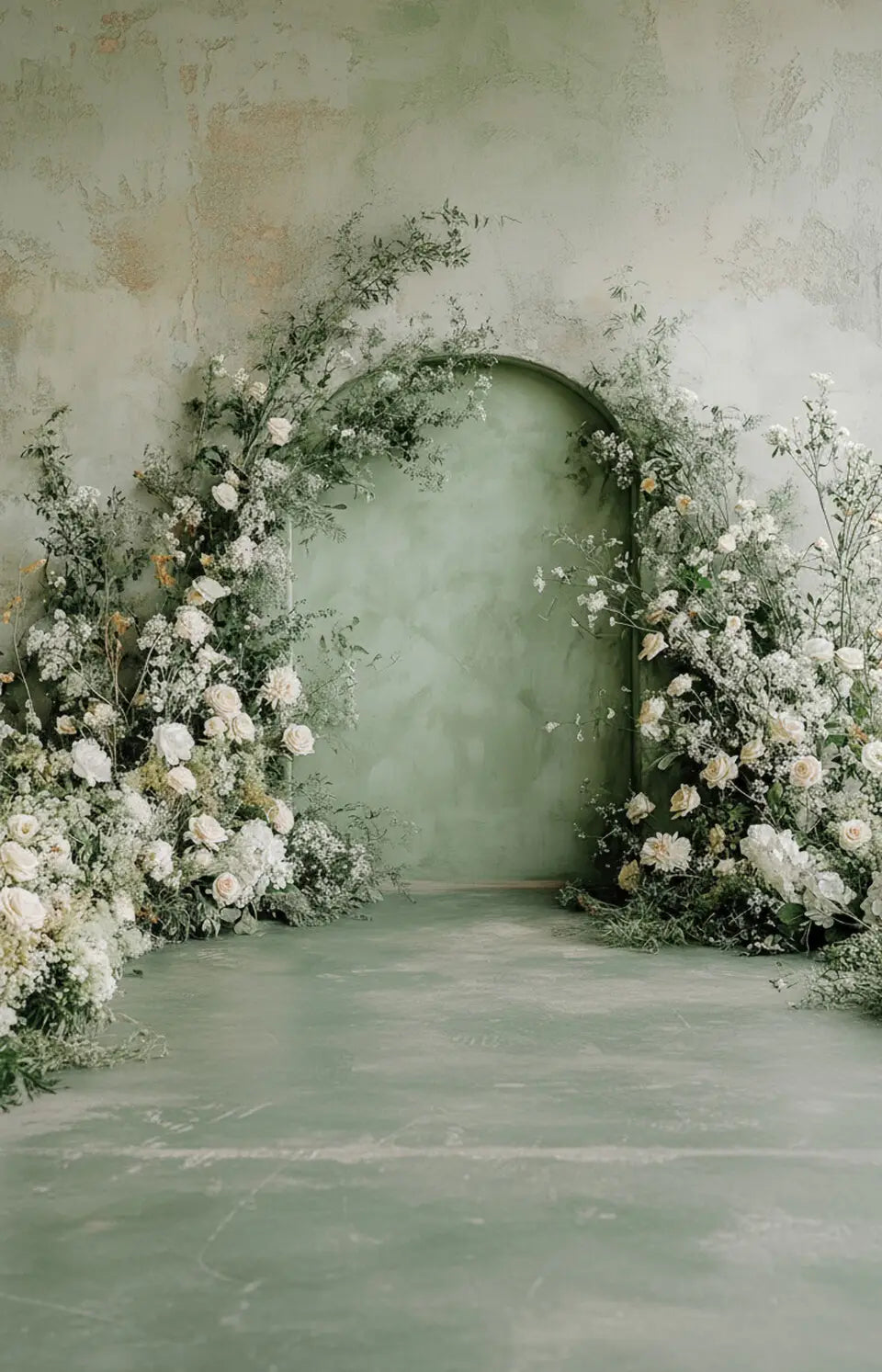 Mint Floral Arch Sweep