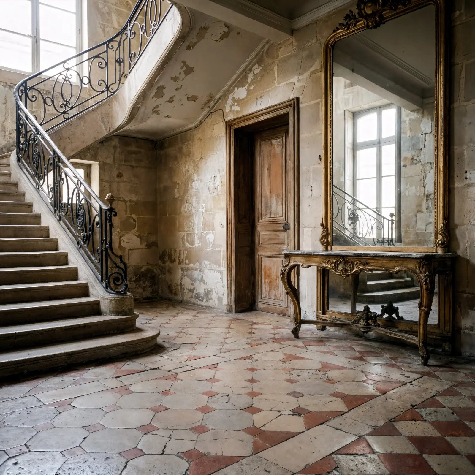French Tiled Foyer