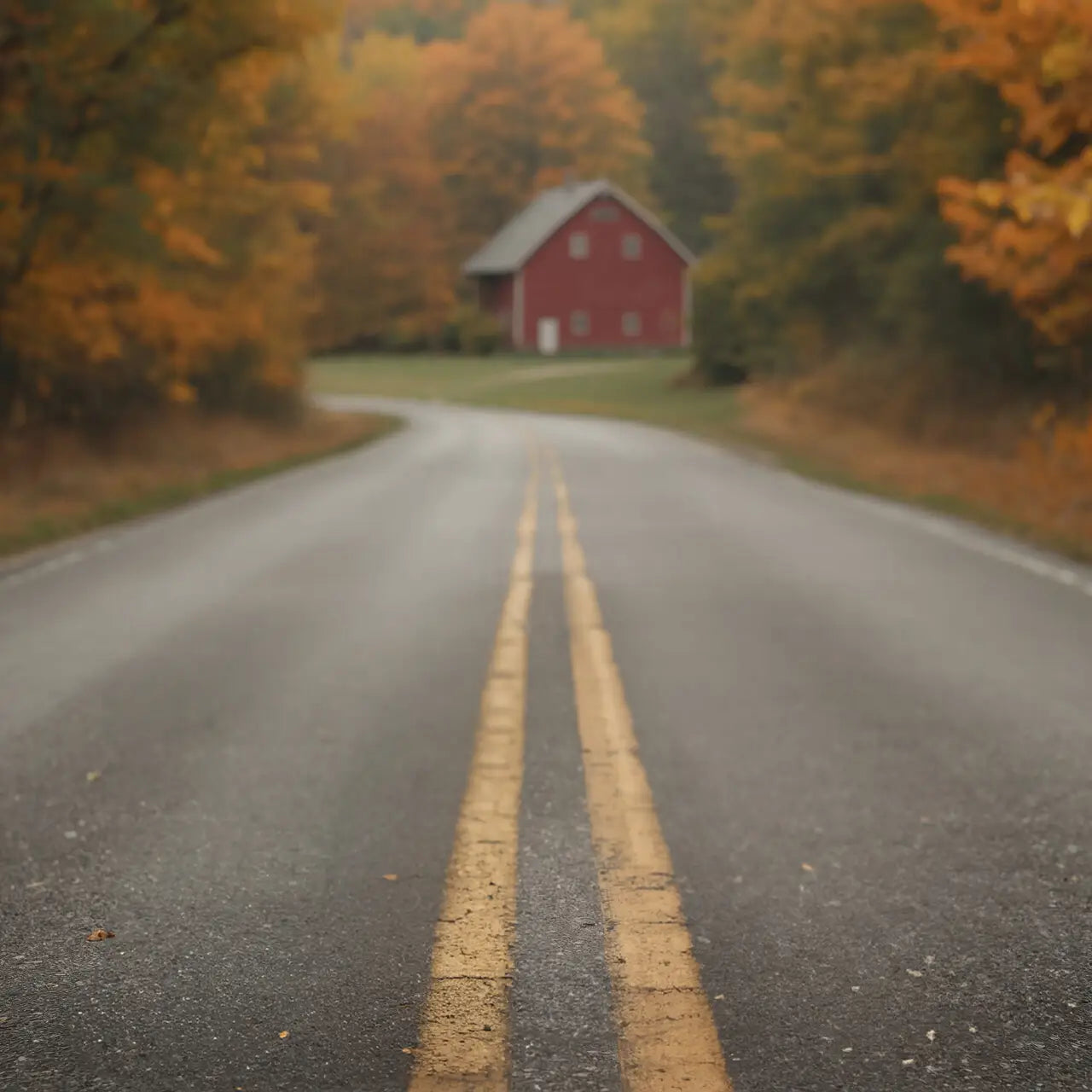 Brown Autumn Road