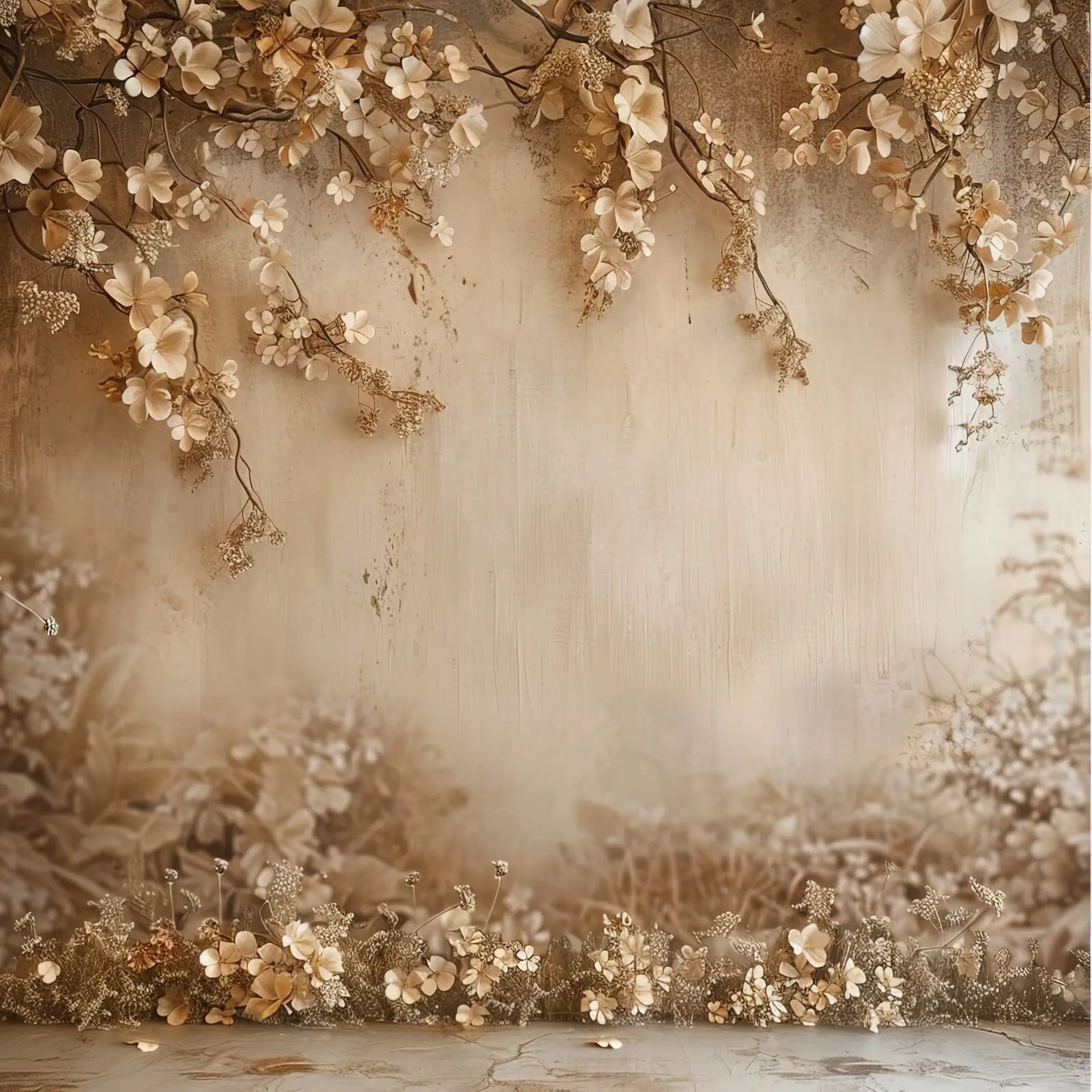 Beige Sakura Wall