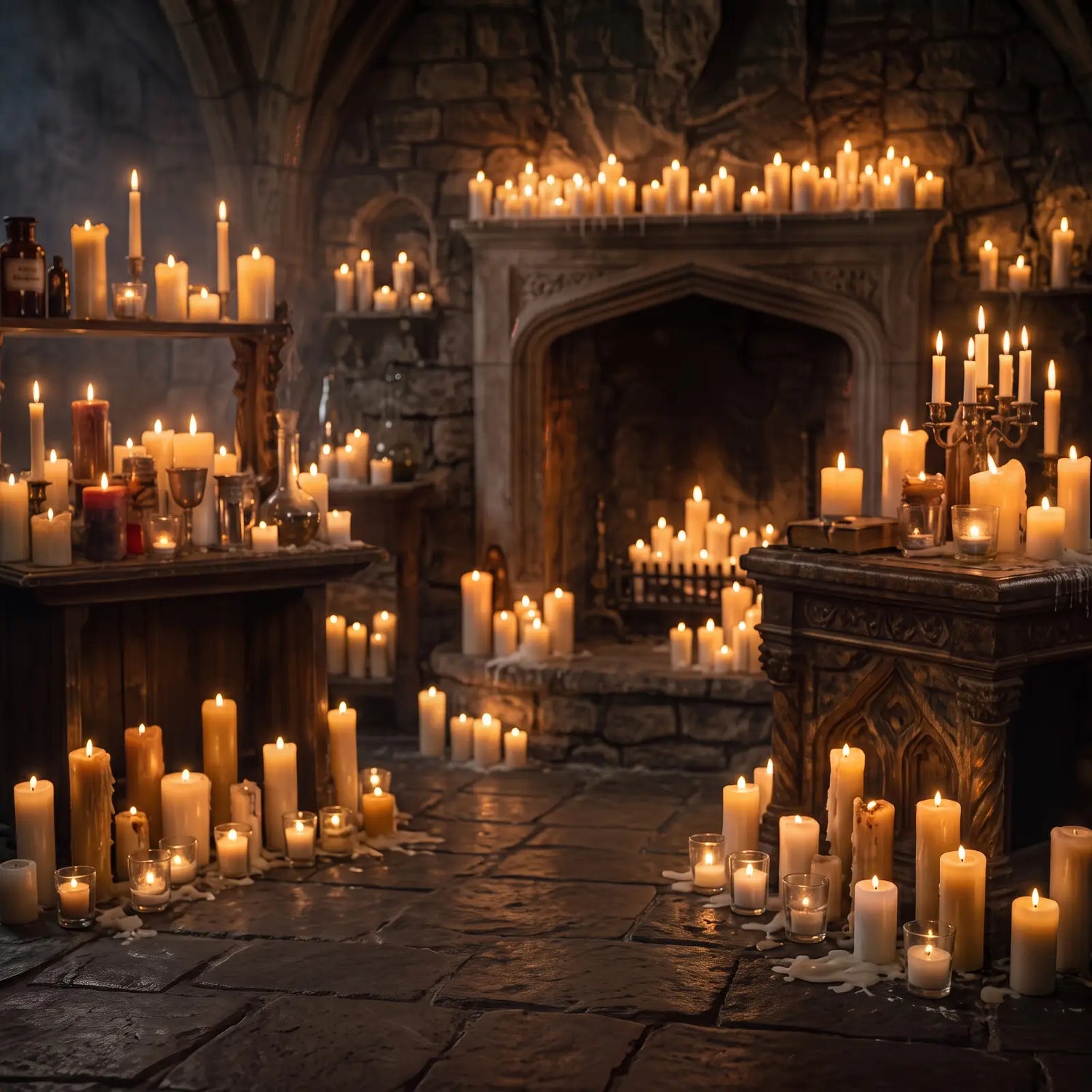 Laura Dark Candle Lit Room