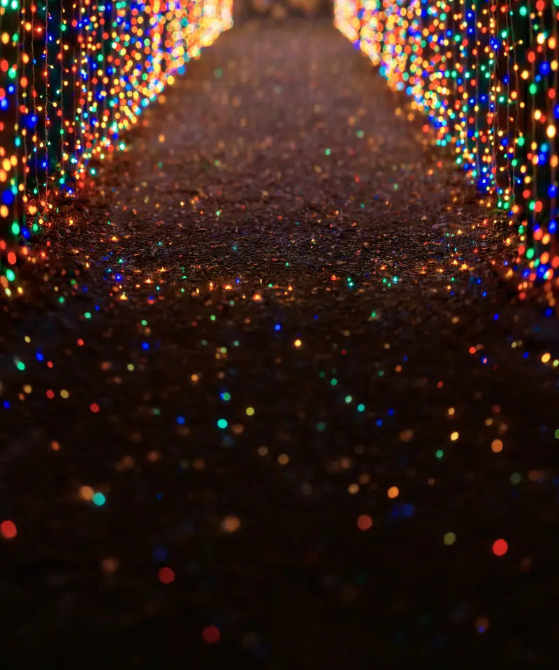 Multicolored Christmas Light Path Sweep