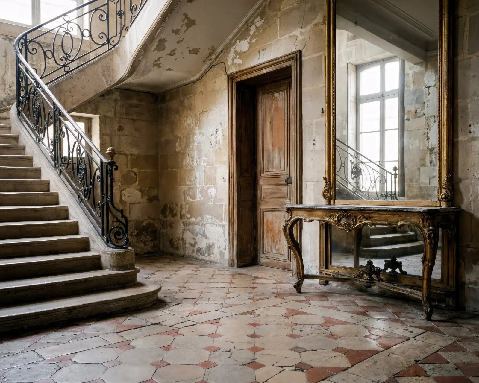 French Tiled Foyer