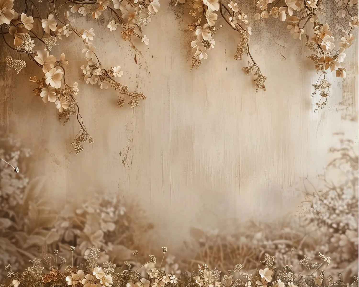 Beige Sakura Wall