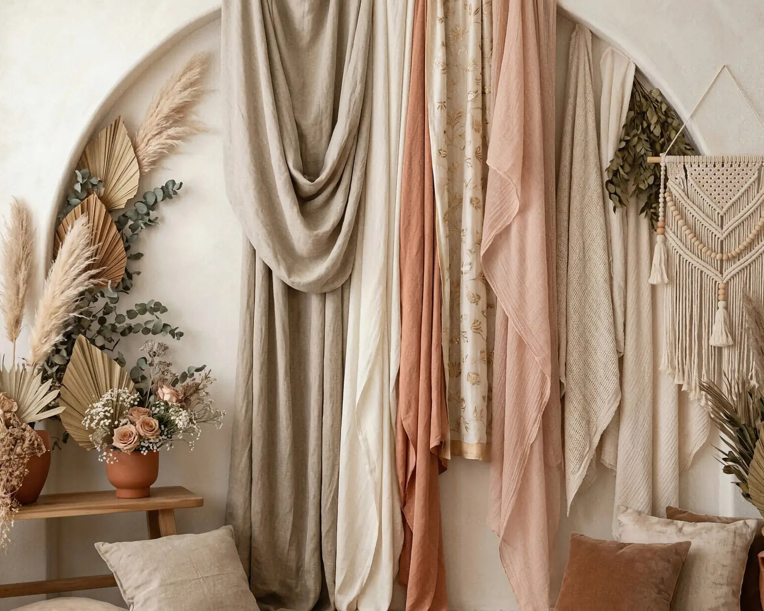 Laura Dark Modern Curtain Draping 4