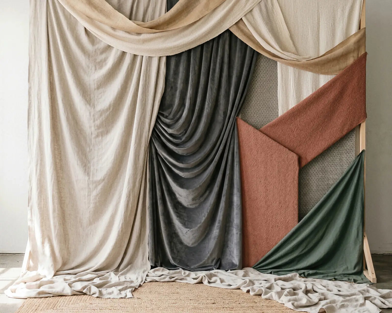 Laura Dark Modern Curtain Draping 5