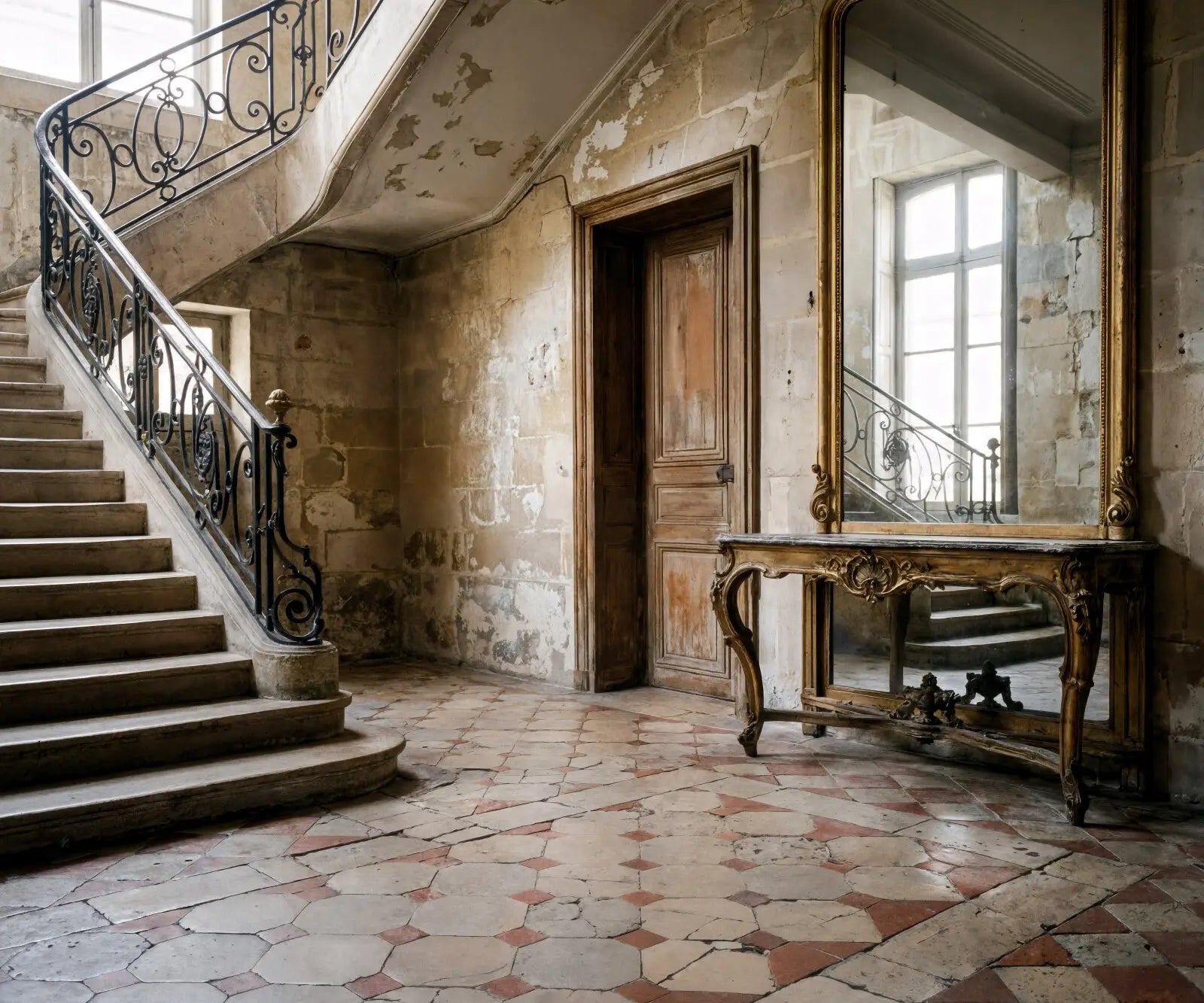 French Tiled Foyer