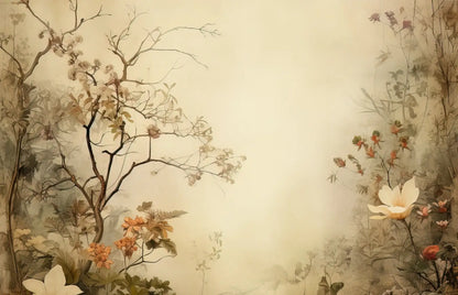 Beige Vintage Floral