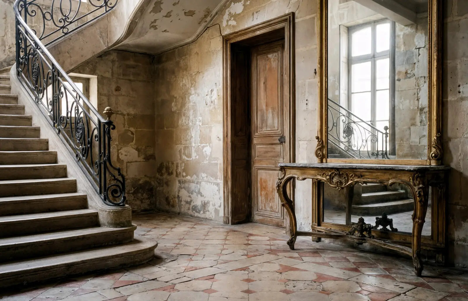 French Tiled Foyer